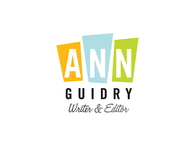 Ann Guidry Writer & Editor Logo design logo post modern script typography