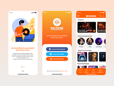 Music Mobile App UI/UX Design design music app uidesign