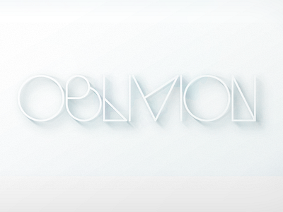 Oblivion 3d font type typeface typography volume wallpaper white