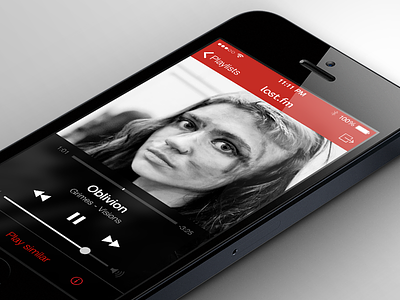 last.fm iOS7 - Red & Dark app apple concept flat ios ios7 iphone lastfm social ui