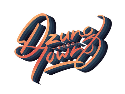 Dzung Town Lettering (2020) illustration lettering logotype nastype typogaphy