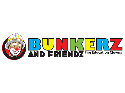 Bunkerz and Friendz clowns fire education logo vector