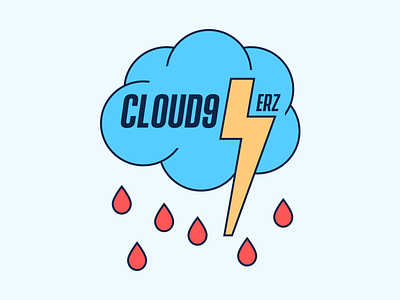 Team Badge: Cloud9erz badge blood bolt cloud lightning logo raining sticker storm team vanguard vector