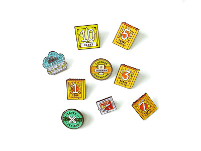 Employee Flare badge branding enamel enamel pins food icon icons illustration pins