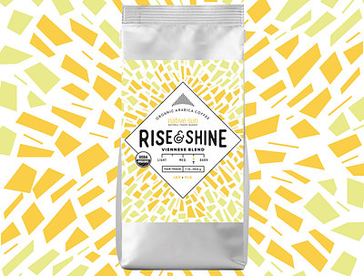 Rise & Shine Coffee badge coffee coffee label food label package design pattern