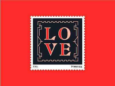 Valentine's Day Stamp illustration love postage stamp stamp stamp design type typography valentine valentines day