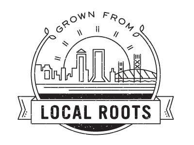 Local Roots badge bridge cityscape jacksonville lines local