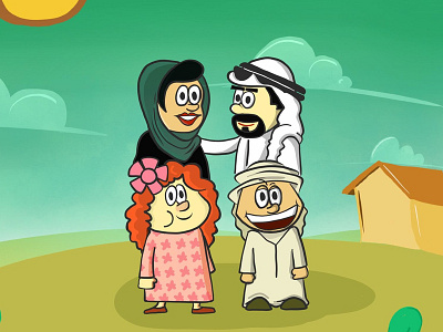 Arabian Family Project 2d characters animation charactedesign characters design illustration modeling