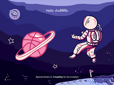 An Adventure in Space adventure dribbble illustration invite space welcome