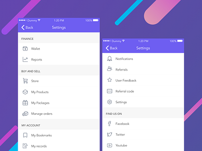 Settings by Hiral H Mehta on Dribbble