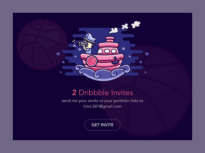 2x Dribbble Invites . draft dribbble giveaway illustration invitation invite night search ship two