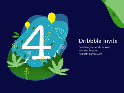 4 Dribbble Invite colours dribbble dribbbleinvite four illustration invite giveaway