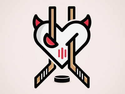 Las Vegas Sinners branding heart hockey hockey sticks las vegas logo puck sinner sports team