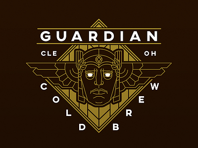Guardian Cold Brew branding brew cleveland coffee cold coldbrew gold guardian guardians logo monoline wings