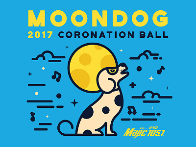Moondog Tee dog moon moon dog music note space stars