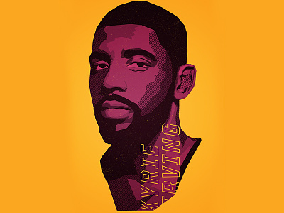 Throwback Kyrie basketball cavaliers cavs cleveland illustration kyrie kyrie-irving nba player portrait sports