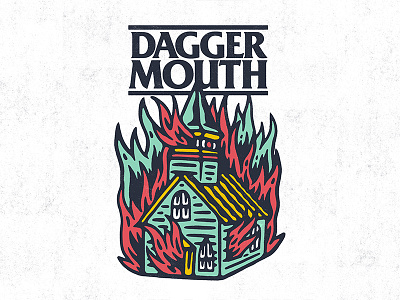 Daggermouth band band logo bandmerch church fire flames merch merchandise music old school old school tattoo punk rock