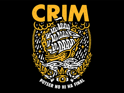 T-Shirt design for the punk rock band CRIM apparel art artwork distressed flat hardcore icon illustrated illustration illustrator lifestyle logo music procreate punk punk rock ship skate tattoo wacom