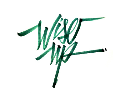 Wiseup brush strokes dribble handstyles typography wise up