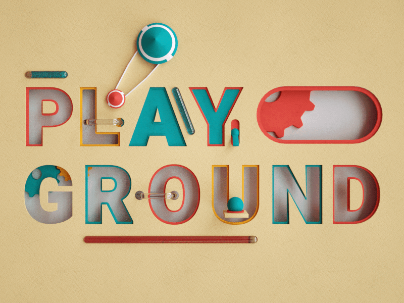Playground3 3d c4d graphics motion playground type typography