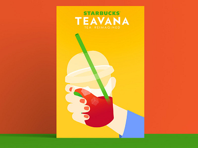 [Concept] Starbucks TEAVANA concept drink flat design poster starbucks