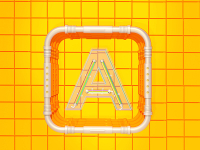 letter A 3d icon logo ui