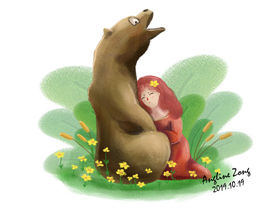 bear and girl