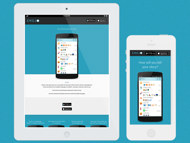 Emojo Messenger 1-pager responsive