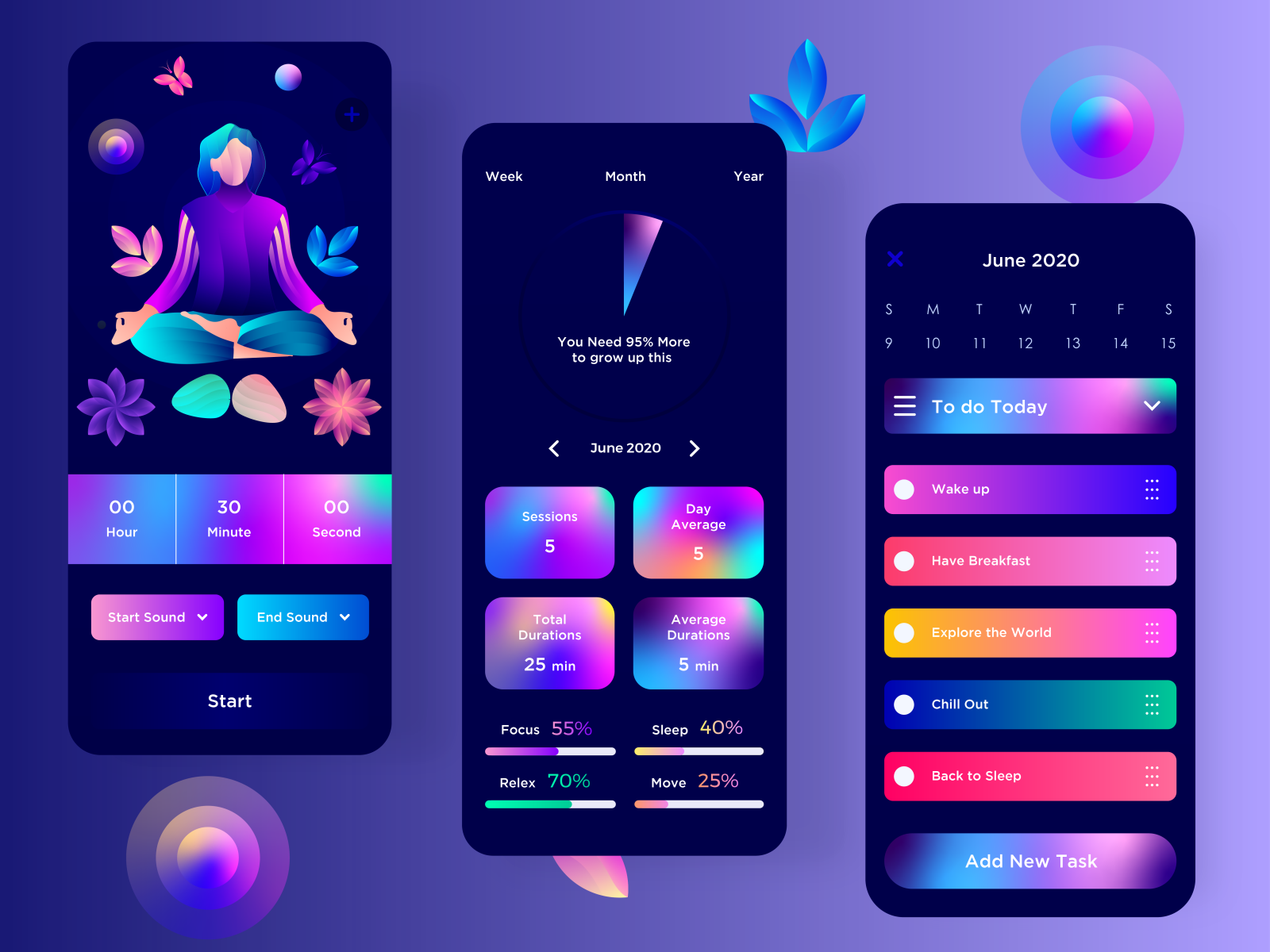 Meditation UI by Lalit for theosm™ on Dribbble