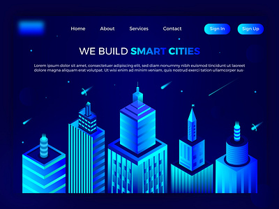 Smart City UI city design designer folio gird india interaction isometric motion parallax typography ui ux video web website