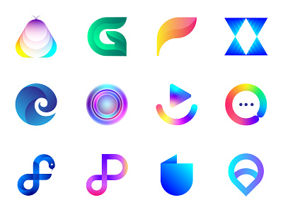 LogoIcon Collection 3 artificial intelligence brand identity branding design designer dp e g a f graphic india lalit logo logotype o print q chat startup travel traveling x