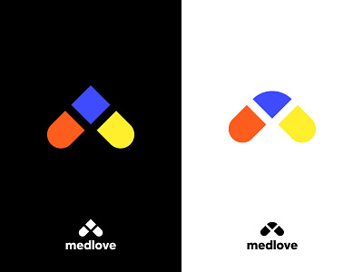 Medlove brand identity branding creative design designer health heart india lalit logo logo designer love m mark medical medlove minimal pill print smart