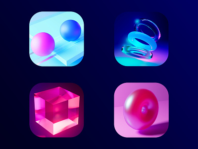 3D Game App Icon 3d 3d app icon 3d app icon designer 3d designer 3d game app icon 3d glass app icon ball branding colorfull 3d cube design designer futuristic india lalit logo logo designer ring