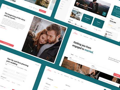 Happly Porject Screens adobe xd design engagement home page modern design modern ui onboarding products ui uidesign uiux vendors venue webdesign website wedding wedding website