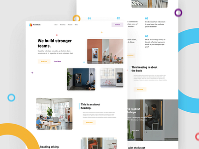Team Works Home Page adobe photoshop cc adobe xd colourful corporate identity home page modern design team ui ui design web web design web ui