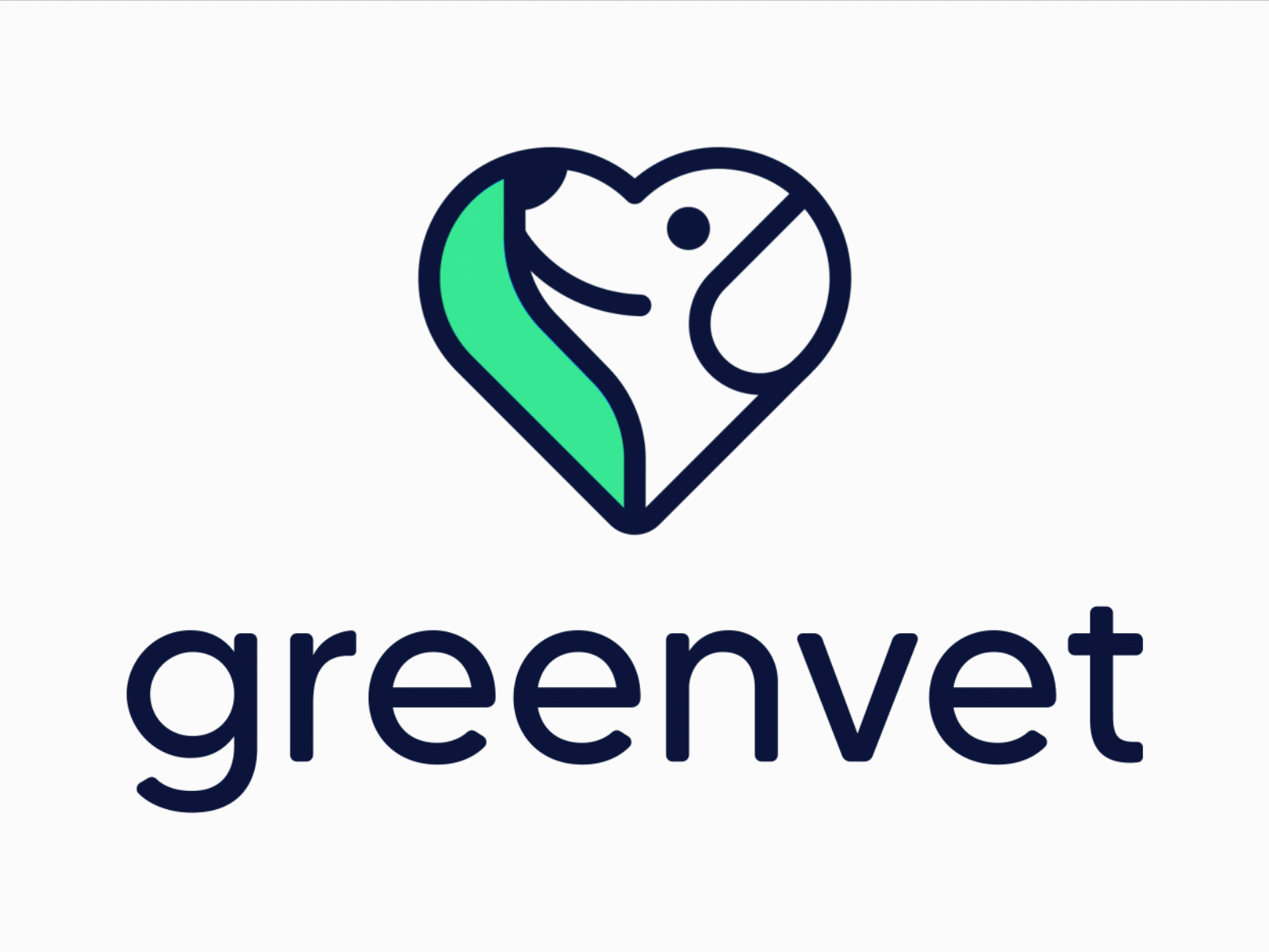 Vet logo - greenvet animation branding dog green heart logo logo design vet