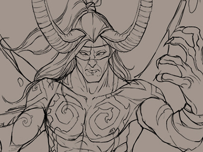 Illidan Stormrage (sketch) art concept fanart game hero illidan sketch storm warcraft warrior