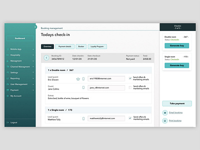 Interface Design - Room Reservation Platform booking dashboard forms hospitality hotel interface design navigation panel reservation ui design ux design