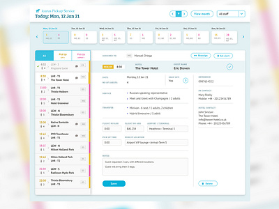 Shuttle Service Calendar UI design