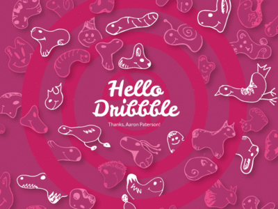 Hello Dribble! design hello hello dribbble illu illustration magenta monster pink thank you