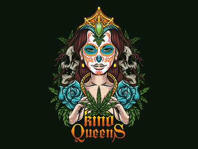king queens badge logo emblem logo illistration logo