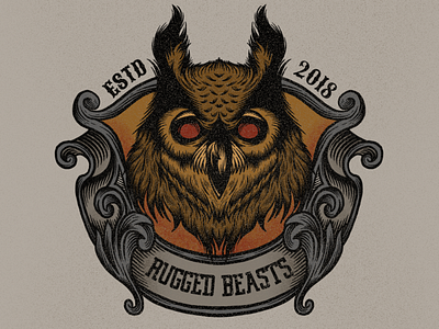 Badge designs with owl illustration