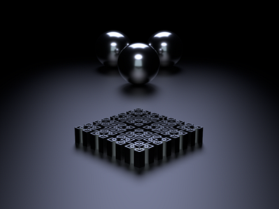 SQUARE MONOCHROME | C4D 3d black c4d cinema4d clean dark design metal minimal sphere stylish symbol