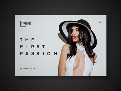 The First Passion banner beauty black boutique branding clean design dress expensive fashion illustration light luxe luxury main screen typography ui web woman