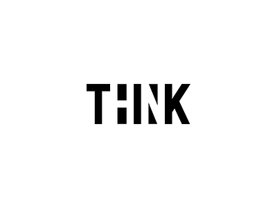 Think clean design letters minimal think typography white