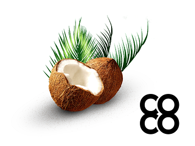 Coco branding clean coco coconut design light minimal simple typography white