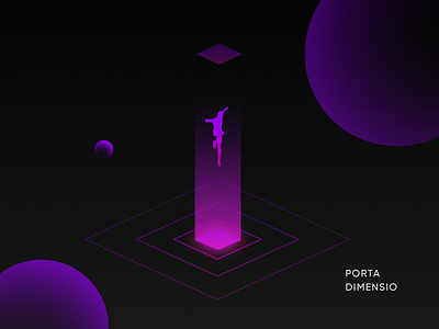 Porta Dimensio black design illustration man minimal vector