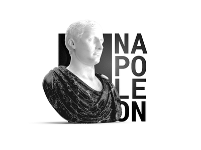 Napoleon black black white black and white bust clean design grey minimal monochrome napoleon sculpture typography