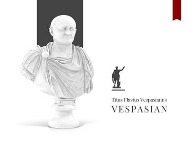 Vespasian antique bust clean contrast design emperor empire history light minimal monochrome rome typography vespasian white