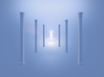 ATLANTS PROPHECY 3d atlantis blue clean columns design flare light minimal shine sign symbol symmetry